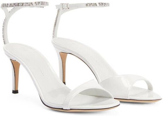 Giuseppe Zanotti 70mm crystal-embellsihed sandals White
