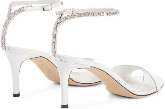 Giuseppe Zanotti 70mm crystal-embellsihed sandals White