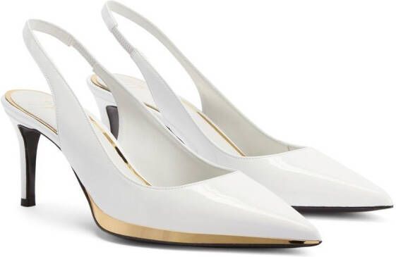 Giuseppe Zanotti 70mm pointed leather pumps White
