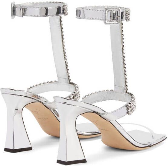 Giuseppe Zanotti 85mm crystal-embellished heeled sandals Silver