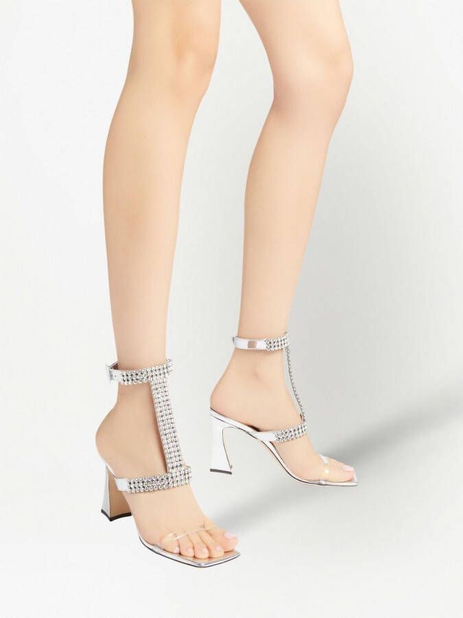 Giuseppe Zanotti 85mm crystal-embellished heeled sandals Silver