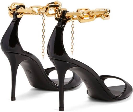 Giuseppe Zanotti 90mm chain-trim leather sandals Black