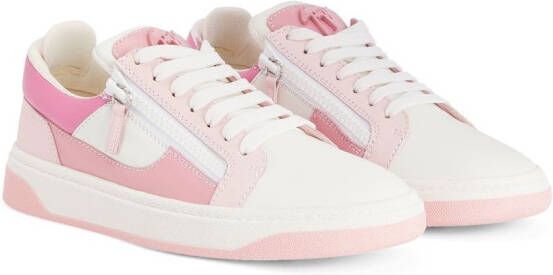 Giuseppe Zanotti 94 panelled leather sneakers Pink