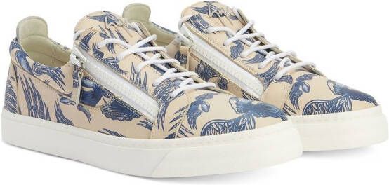 Giuseppe Zanotti abstract print low-top sneakers Neutrals
