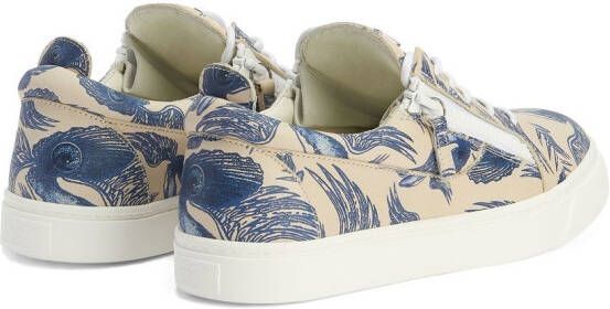 Giuseppe Zanotti abstract print low-top sneakers Neutrals