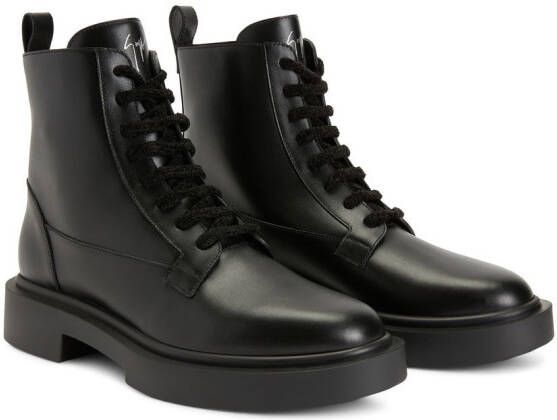 Giuseppe Zanotti Achille leather lace-up boots Black