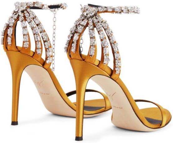 Giuseppe Zanotti Adele crystal 105mm sandals Gold