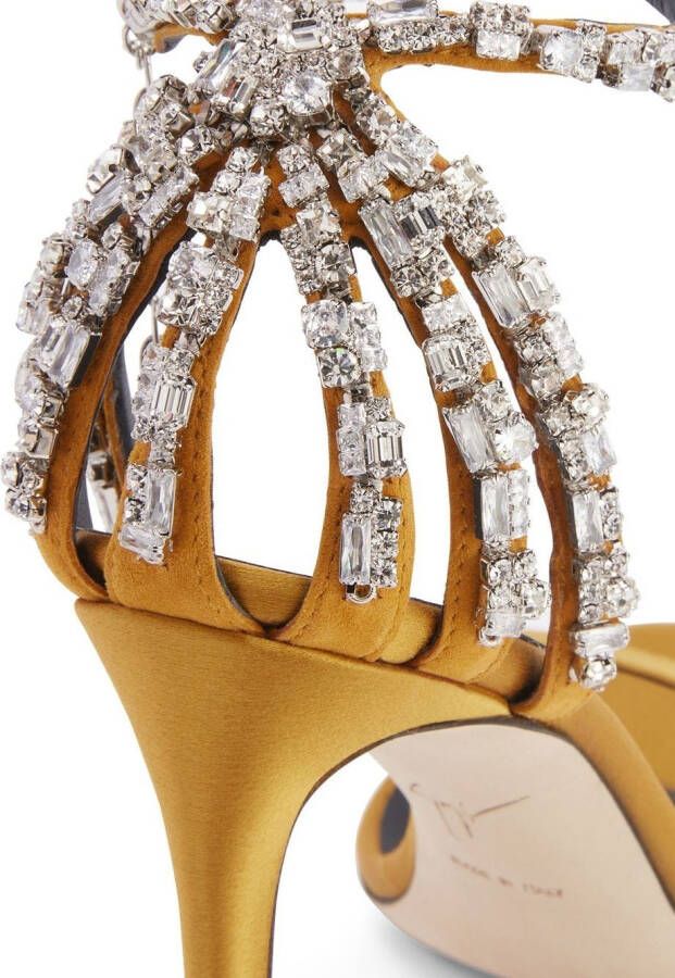 Giuseppe Zanotti Adele crystal 105mm sandals Gold