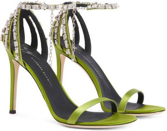 Giuseppe Zanotti Adele crystal 105mm sandals Green