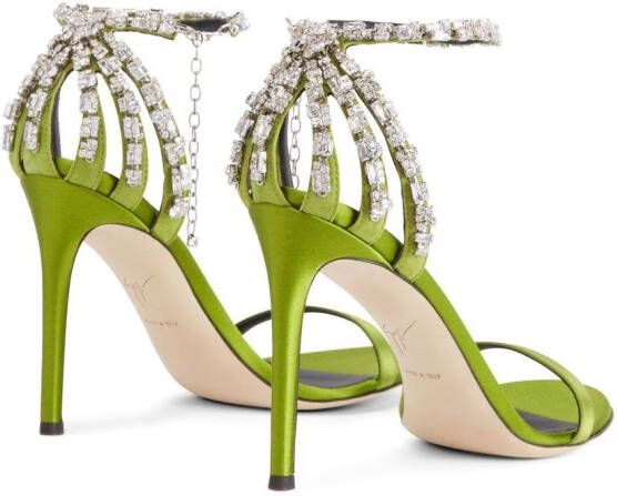 Giuseppe Zanotti Adele crystal 105mm sandals Green