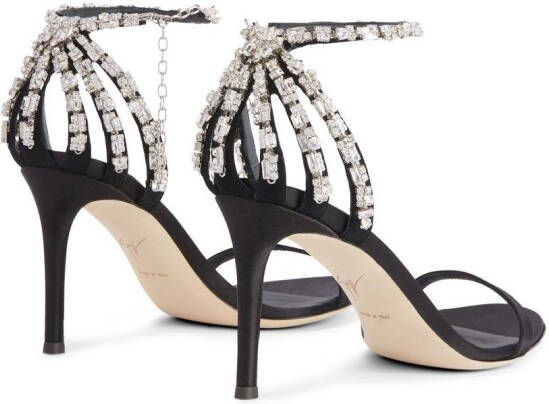 Giuseppe Zanotti Adele crystal 85mm sandals Black