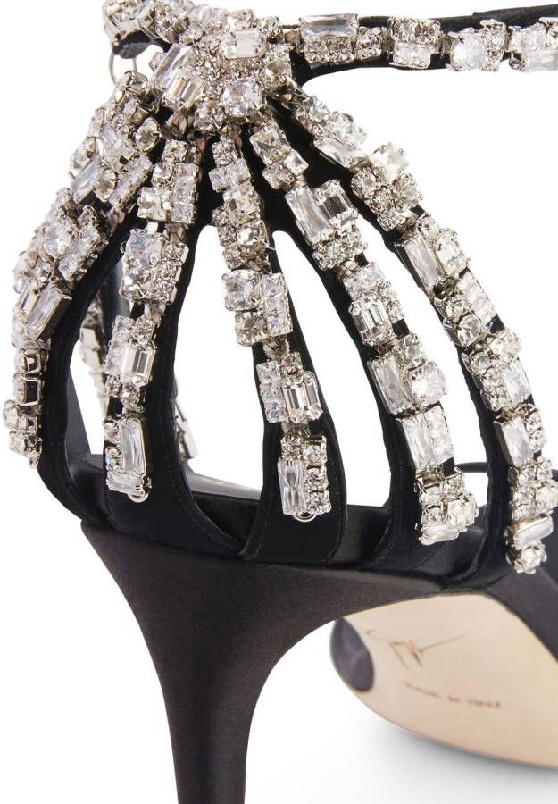 Giuseppe Zanotti Adele crystal 85mm sandals Black