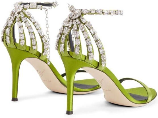 Giuseppe Zanotti Adele crystal 85mm sandals Green