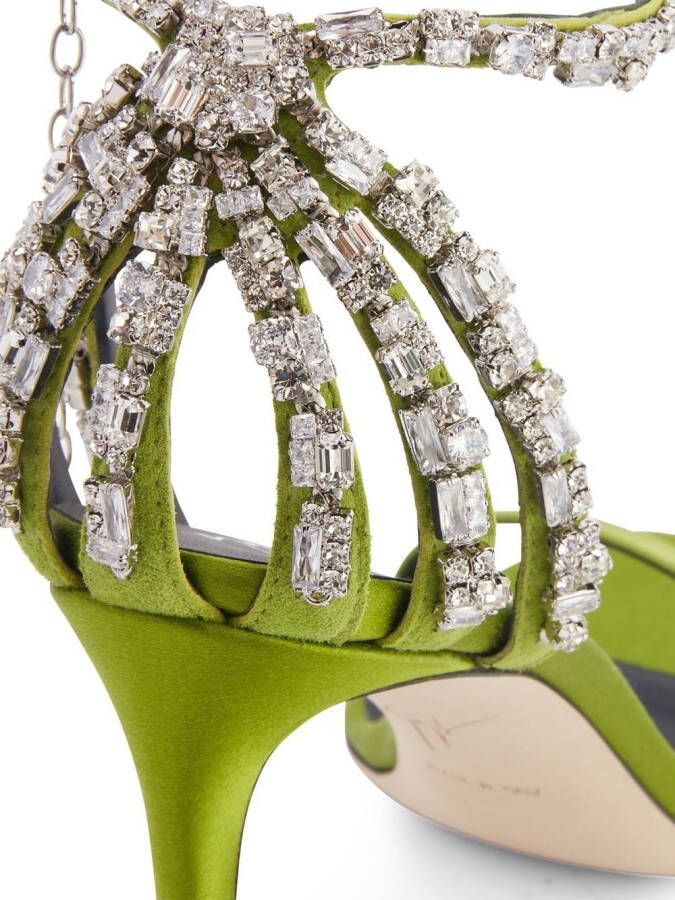 Giuseppe Zanotti Adele crystal 85mm sandals Green