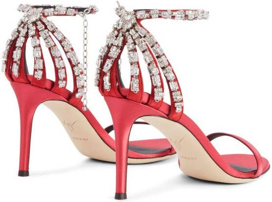 Giuseppe Zanotti Adele crystal 85mm sandals Red