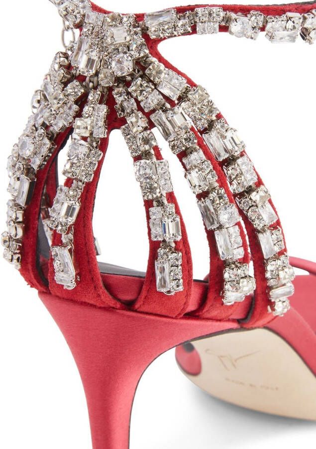 Giuseppe Zanotti Adele crystal 85mm sandals Red