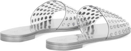 Giuseppe Zanotti Adelia Vinyl crystal sandals Silver