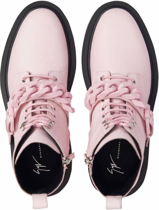Giuseppe Zanotti Adric chain-trim ankle boots Pink