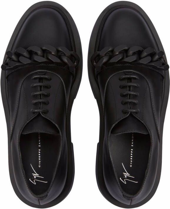 Giuseppe Zanotti Adric chain-trim lace-up shoes Black