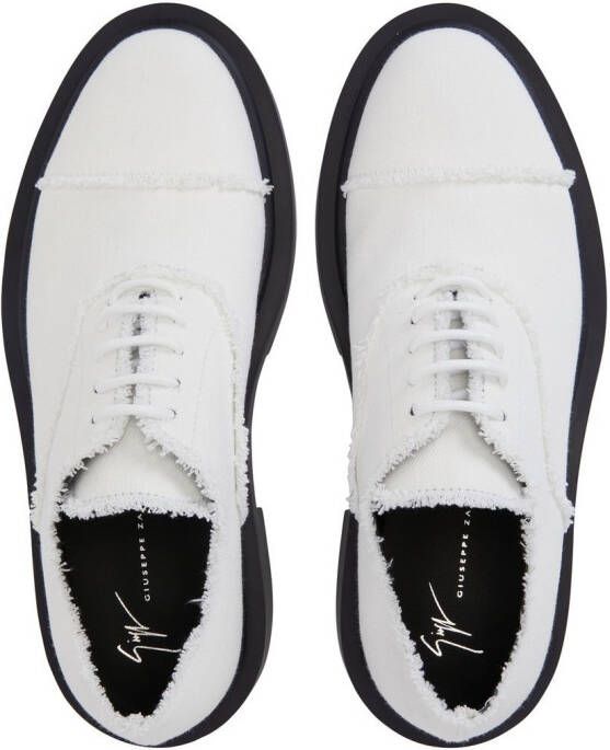 Giuseppe Zanotti Adric frayed platform shoes White