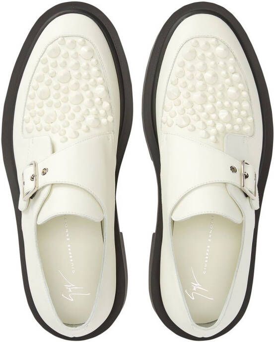 Giuseppe Zanotti Adric studded buckle-strap shoes White