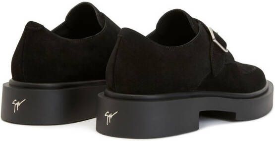 Giuseppe Zanotti Adric suede buckle-strap shoes Black