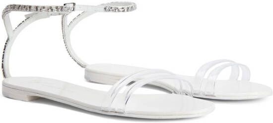 Giuseppe Zanotti Agathe Plexi double-strap sandals Silver