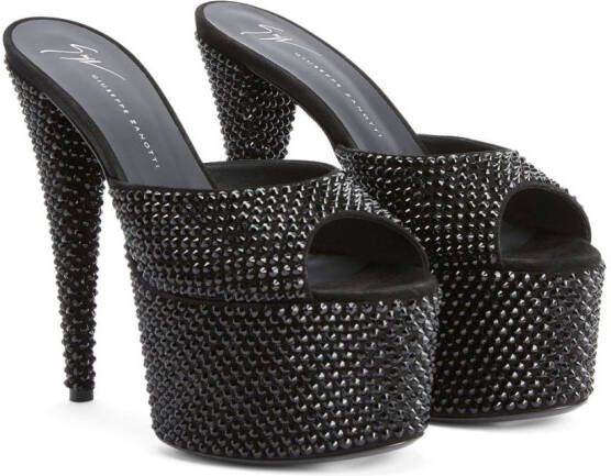 Giuseppe Zanotti Aida 150mm crystal-embellished sandals Black