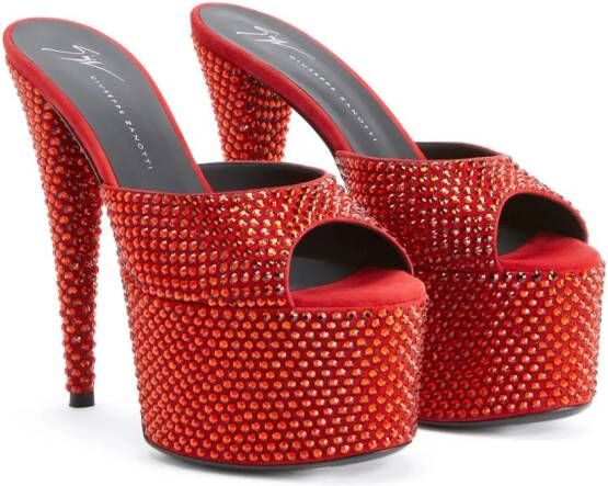 Giuseppe Zanotti Aida 150mm crystal-embellished sandals Red