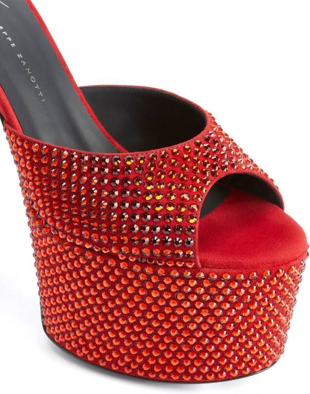 Giuseppe Zanotti Aida 150mm crystal-embellished sandals Red