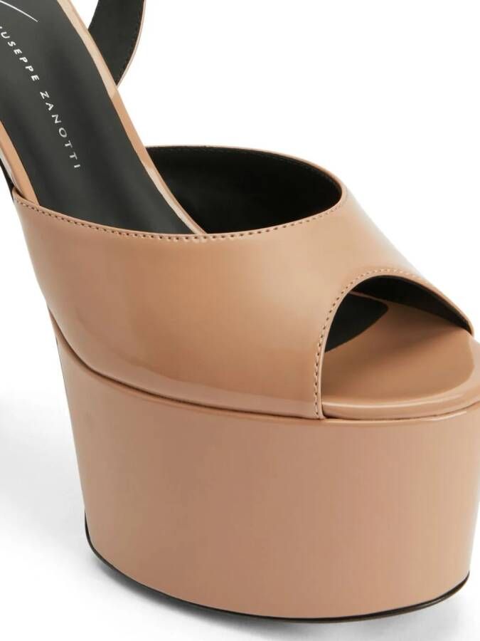 Giuseppe Zanotti Aida 150mm faux-leather sandals Neutrals