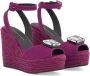 Giuseppe Zanotti Aina woven-wicker crystal-embellished sandals Purple - Thumbnail 2
