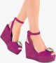 Giuseppe Zanotti Aina woven-wicker crystal-embellished sandals Purple - Thumbnail 4
