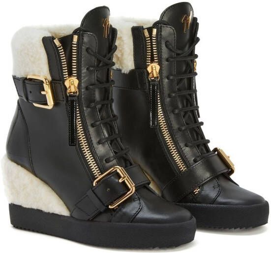 Giuseppe Zanotti Aitana 75mm wedge boots Black