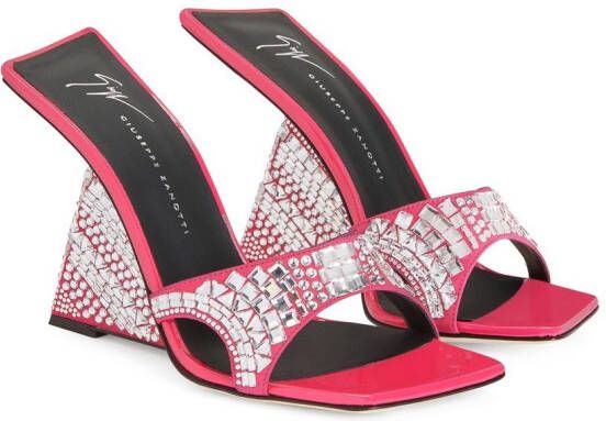 Giuseppe Zanotti Akira Shine 105mm wedge sandals Pink
