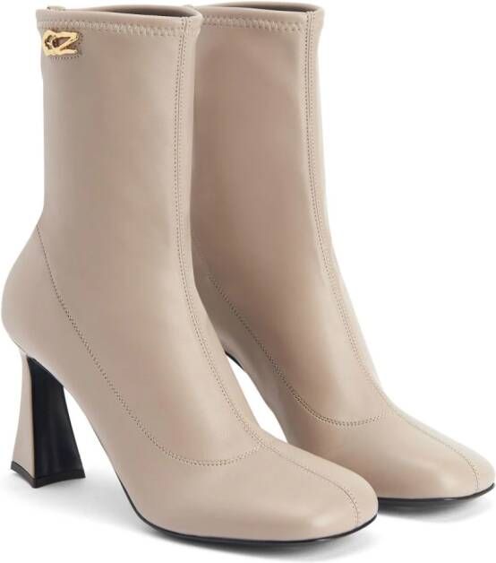 Giuseppe Zanotti Alethaa 85mm logo-plaque ankle boots Neutrals