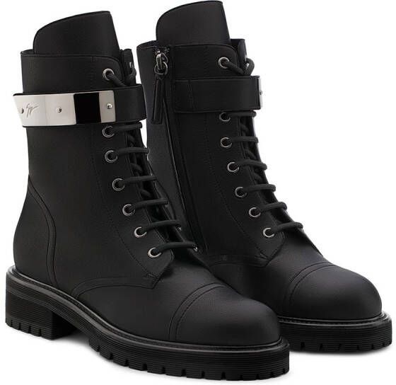 Giuseppe Zanotti Alexa logo plate boots Black