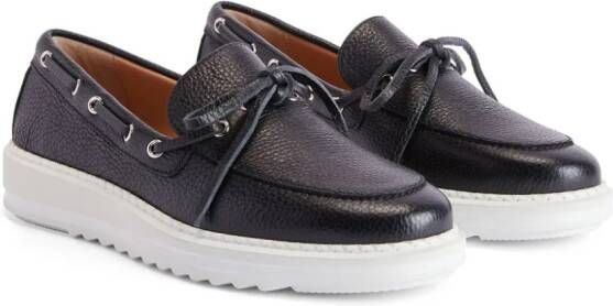 Giuseppe Zanotti Alfred grained-leather boat shoes Black
