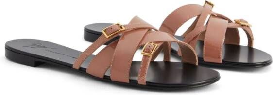 Giuseppe Zanotti Alhima leather sandals Brown