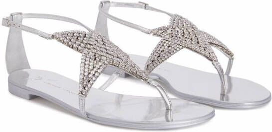 Giuseppe Zanotti Almathea flat sandals Silver