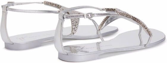 Giuseppe Zanotti Almathea flat sandals Silver
