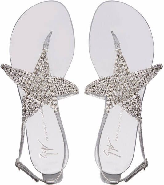 Giuseppe Zanotti Almathea flat sandals Silver