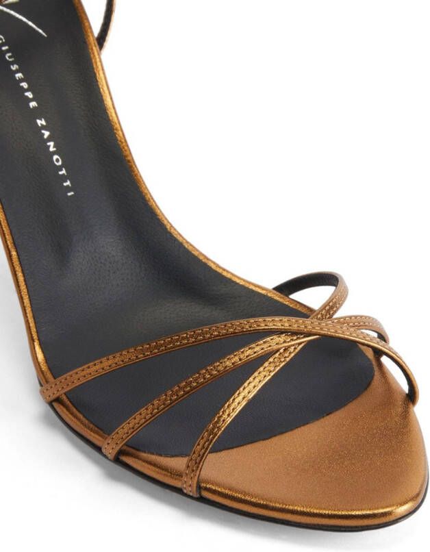 Giuseppe Zanotti Amiila metallic-leather sandals Brown