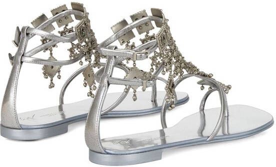 Giuseppe Zanotti Amira charm-embellished sandals Grey