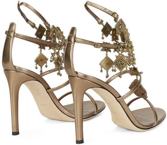 Giuseppe Zanotti Amira charm-embellished sandals Neutrals
