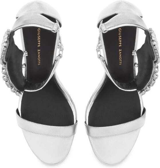 Giuseppe Zanotti Amour embellished heart sandals Silver