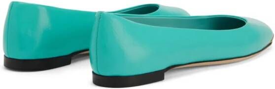 Giuseppe Zanotti Amour leather ballerina shoes Green