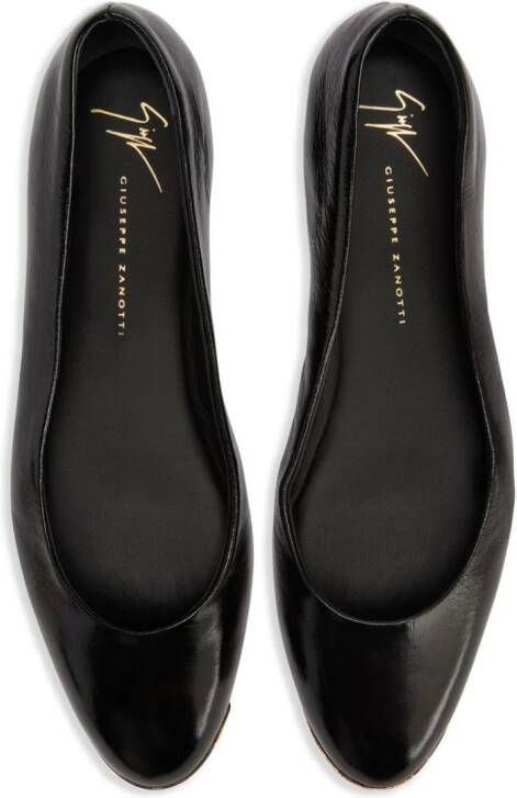 Giuseppe Zanotti Amur 2.0 leather ballerina shoes Black