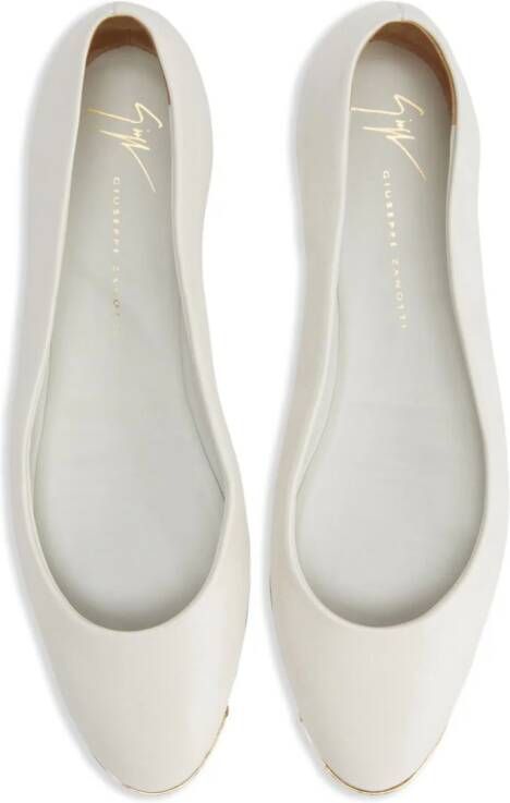 Giuseppe Zanotti Amur 2.0 leather ballerina shoes White
