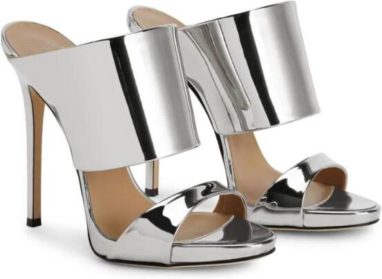 Giuseppe Zanotti Andrea 120mm leather sandals Silver